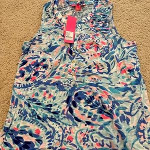 Lilly Pulitzer Essie top Breakwater Tint Party Wave size S